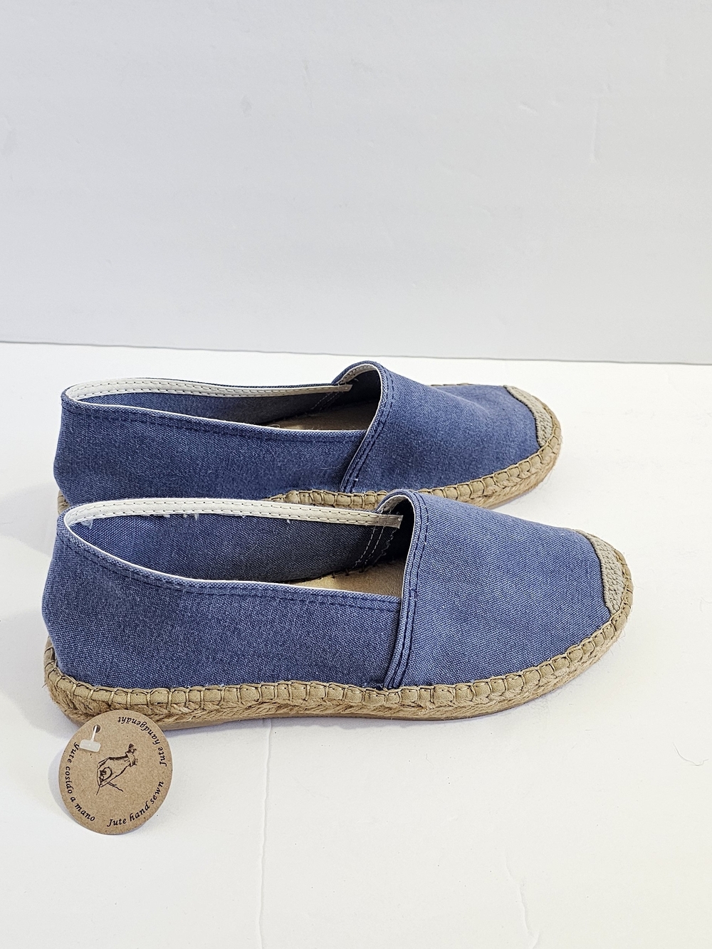 Laro Classic Blue Canvas Espadrilles - Women's Slip-On Flats Handmade In Spain